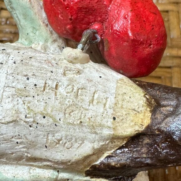 Vintage House Of Hatten Lovebirds Ornament With Red Heart 1989 - Picture 5 of 6